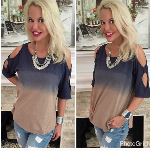Tops - LAST 1!! 😊 Dip Dye Cold Shoulder Top! 3Left